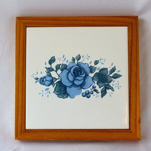 Blue Rose Tile Trivet
